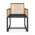 Poltrone da giardino in metallo nero e rattan chiaro - ODESSA | ID Market Poltrone da giardino in metallo nero e rattan chiaro - ODESSA | ID Market