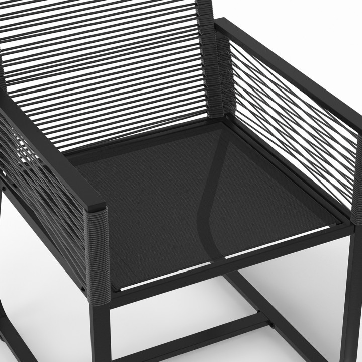 Tuinstoelen van metaal en zwart koord - ODESSA | ID Market