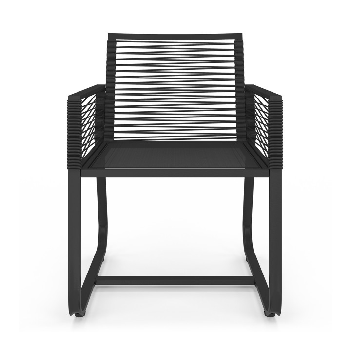 Tuinstoelen van metaal en zwart koord - ODESSA | ID Market