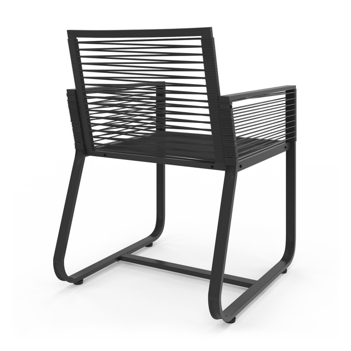 Tuinstoelen van metaal en zwart koord - ODESSA | ID Market