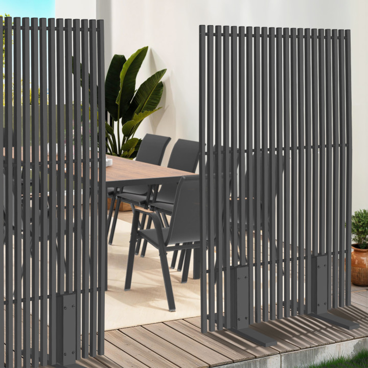 Paravent extérieur ajour claustra extérieure 80x150cm gris anthracite | ID Market