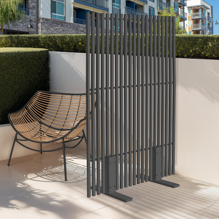 Paravent extérieur ajour claustra extérieure 80x150cm gris anthracite | ID Market