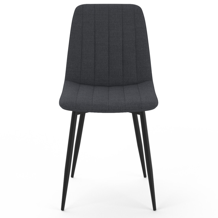 Set van 6 donkergrijze stoffen eetkamerstoelen - MIRA | ID Market