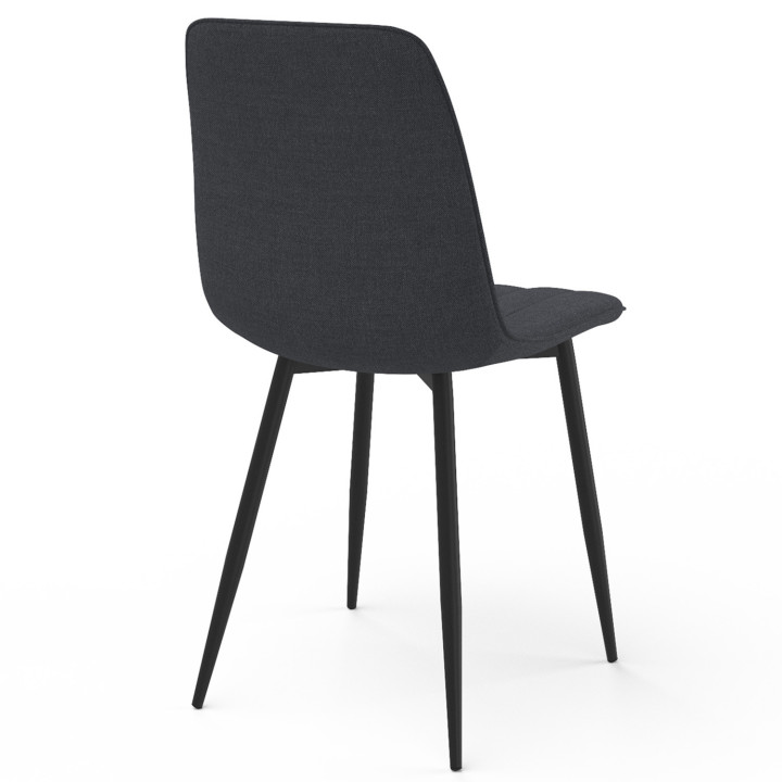 Set van 6 donkergrijze stoffen eetkamerstoelen - MIRA | ID Market