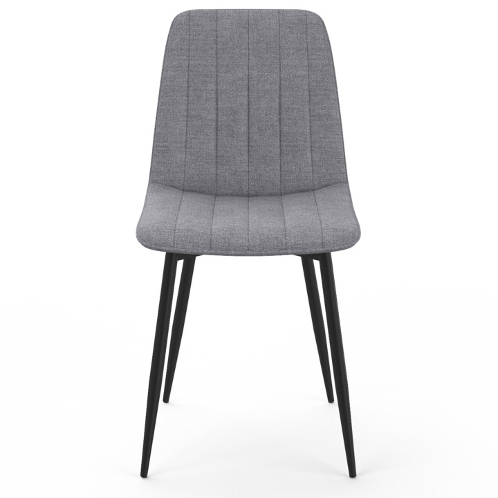 Set van 6 lichtgrijze stoffen eetkamerstoelen - MIRA | ID Market