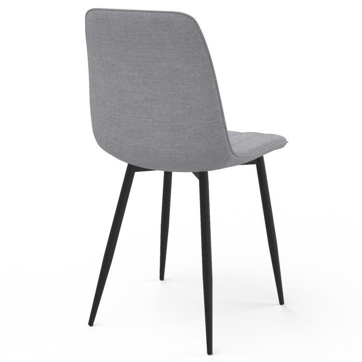 Set van 6 lichtgrijze stoffen eetkamerstoelen - MIRA | ID Market