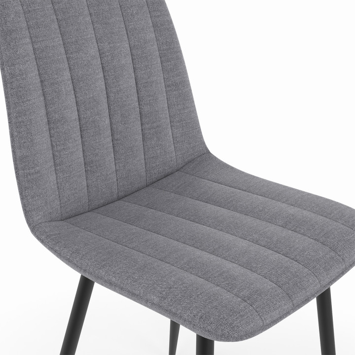 Set van 6 lichtgrijze stoffen eetkamerstoelen - MIRA | ID Market