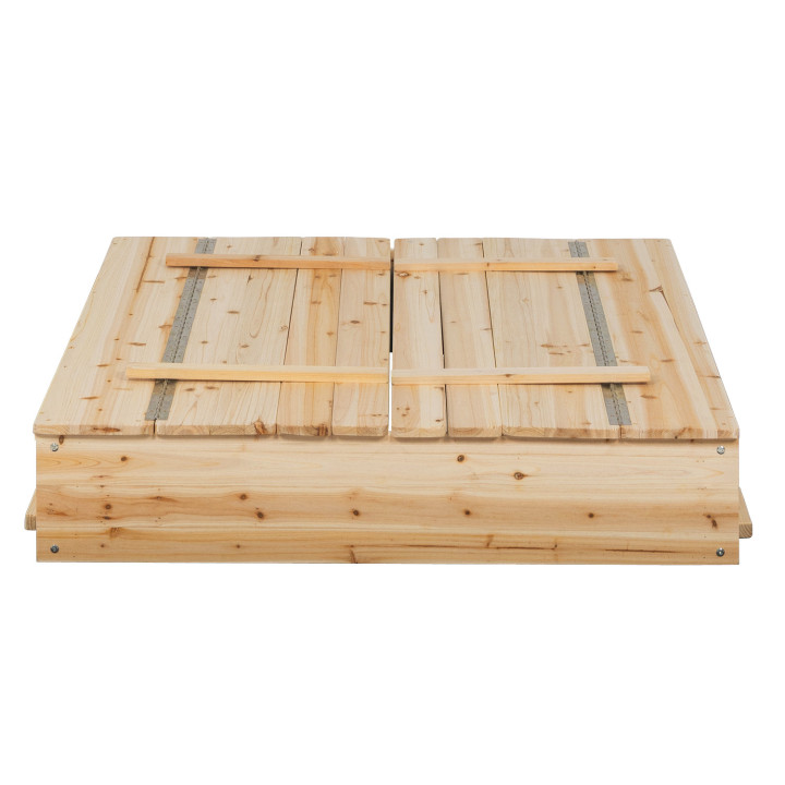 Arenero de madera con 2 bancos y lona protectora - FUNNY | ID Market