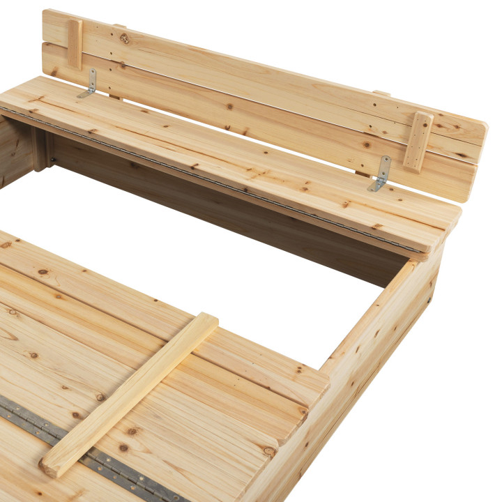 Arenero de madera con 2 bancos y lona protectora - FUNNY | ID Market