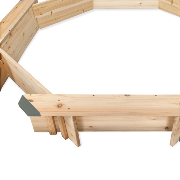 Sabbiera ottagonale in legno con 4 panche e copertura protettiva - TOYS | ID Market
