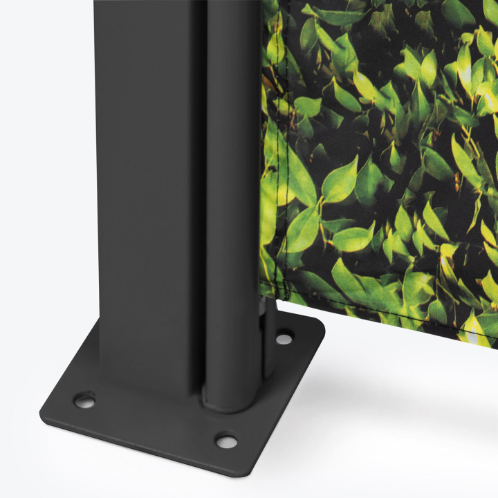 Versenkbarer Außenparavent 180x400cm Laubdruck Seitenrollo | ID Market