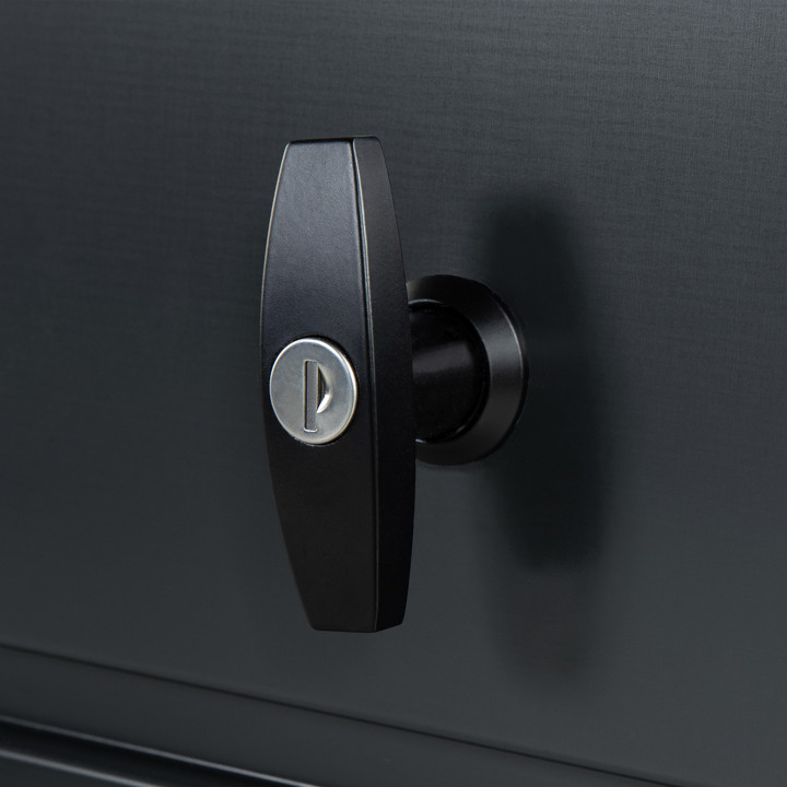 Caja metálica de jardín con cerradura gris antracita 810L | ID Market