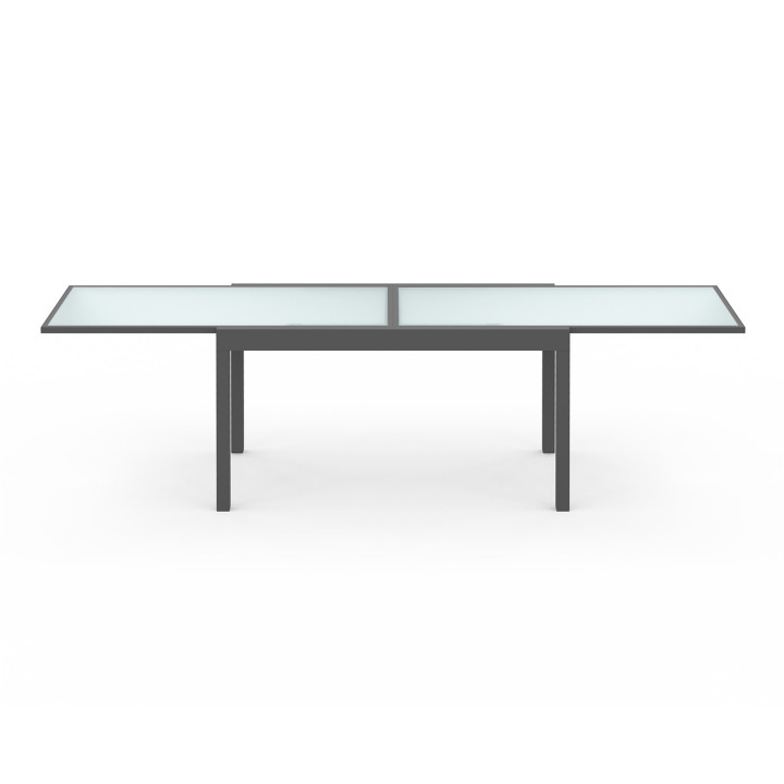 Antracietgrijze 12-persoons uitschuifbare tuintafel met stoelen | ID Market