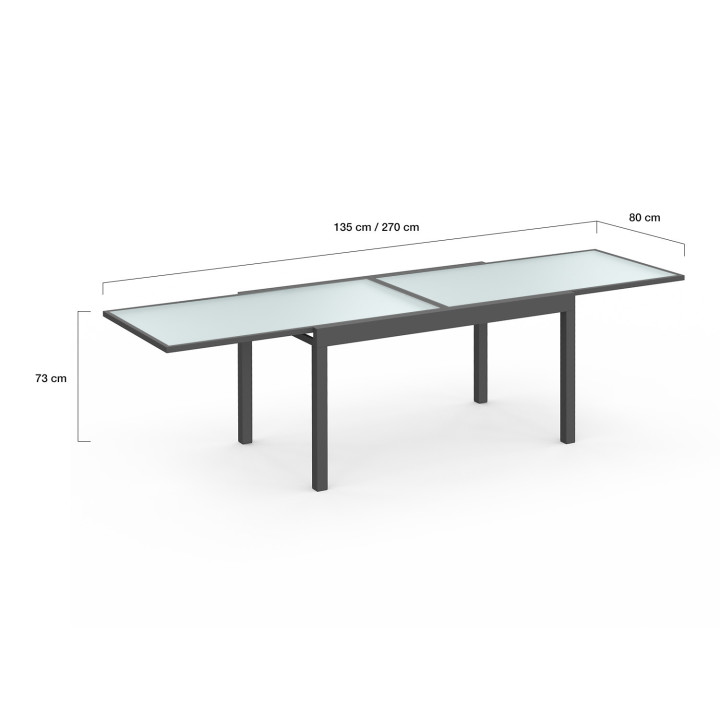 Antracietgrijze 12-persoons uitschuifbare tuintafel met stoelen | ID Market