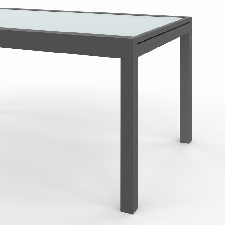 Antracietgrijze 12-persoons uitschuifbare tuintafel met stoelen | ID Market