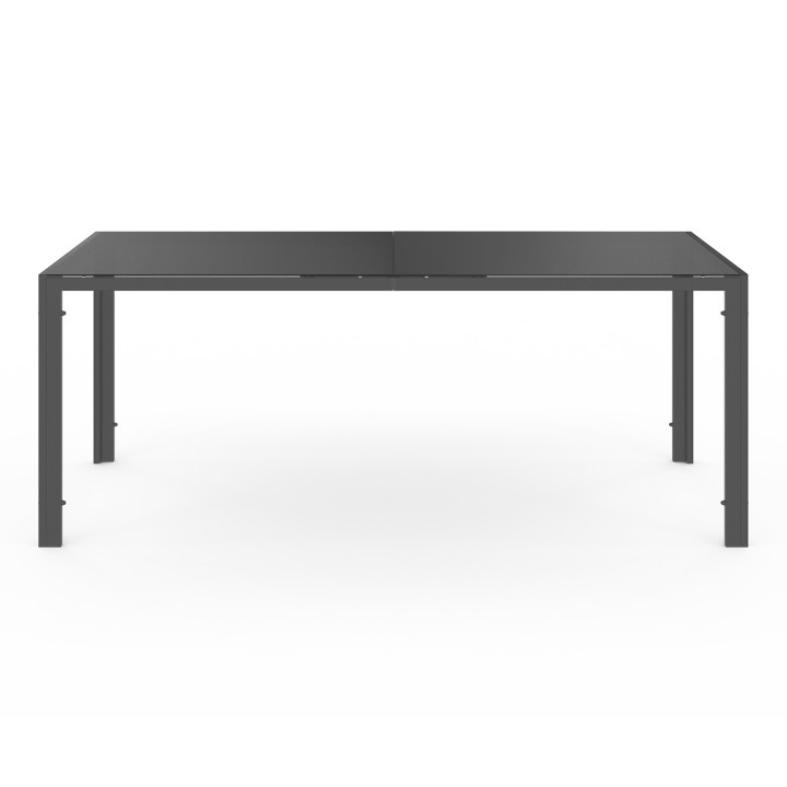 Conjunto de muebles de jardín gris, negro y terracota con mesa de 190 cm y 8 sillas apilables - MADRID | ID Market