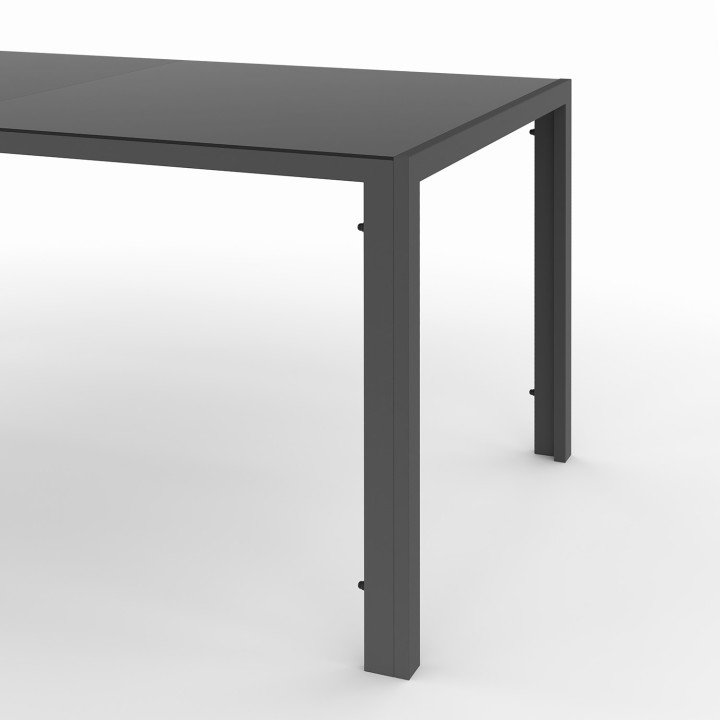 Conjunto de muebles de jardín gris, negro y terracota con mesa de 190 cm y 8 sillas apilables - MADRID | ID Market