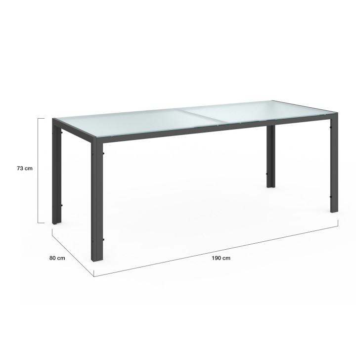 Tuinmeubelset, tafel en stoelen, 8-zits, antracietgrijs - MADRID | ID Market