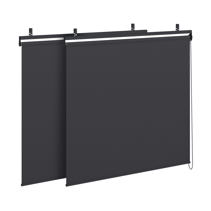 Pergola bioclimatique lames orientables 3x4M et stores gris anthracite | ID Market