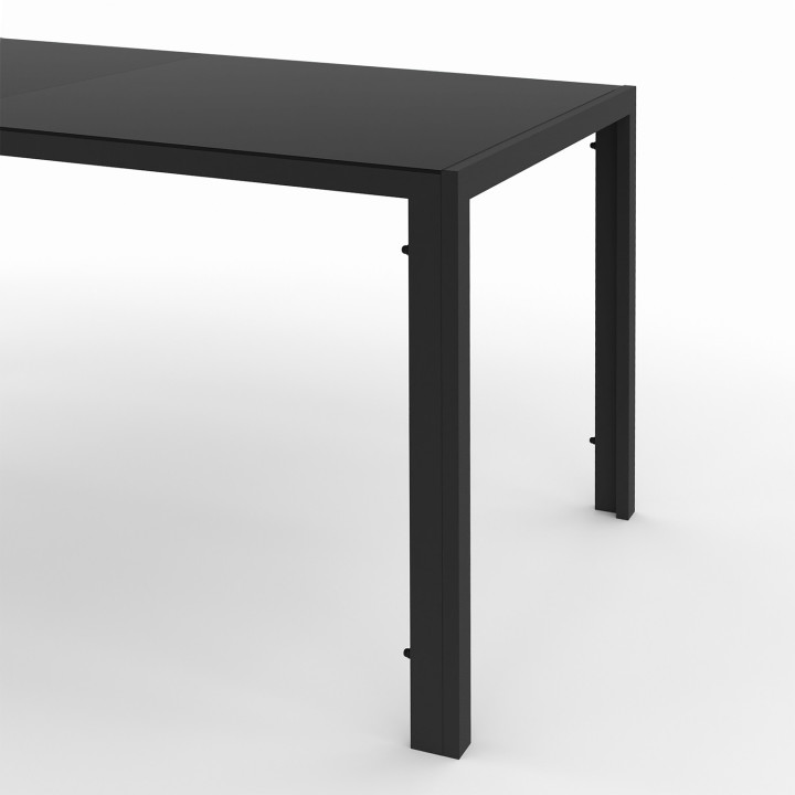 Tuinmeubelset met 6 zwarte textilene en touw stoelen, licht rotan - MADEIRA |ID Market