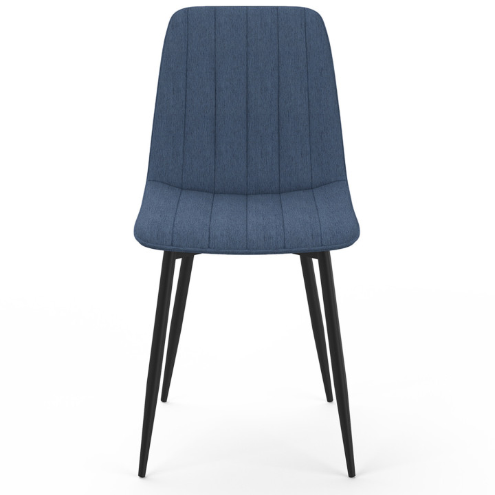Set van 6 eetkamerstoelen van blauwe stof - MIRA | ID Market