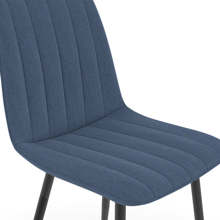 Set van 6 eetkamerstoelen van blauwe stof - MIRA | ID Market