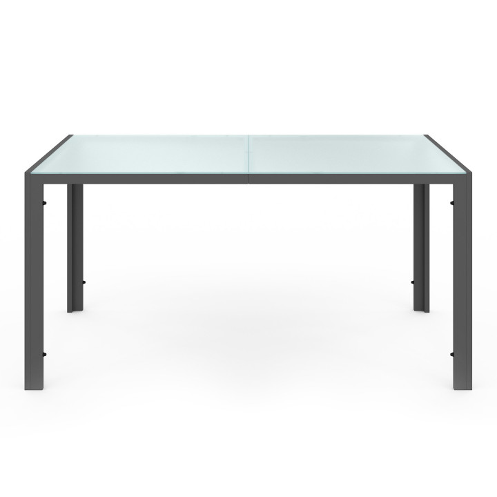 Tuinmeubelset 6 zits tafel 150cm antracietgrijs - MADRID | ID Market