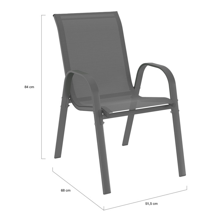 Tuinmeubelset 6 zits tafel 150cm antracietgrijs - MADRID | ID Market