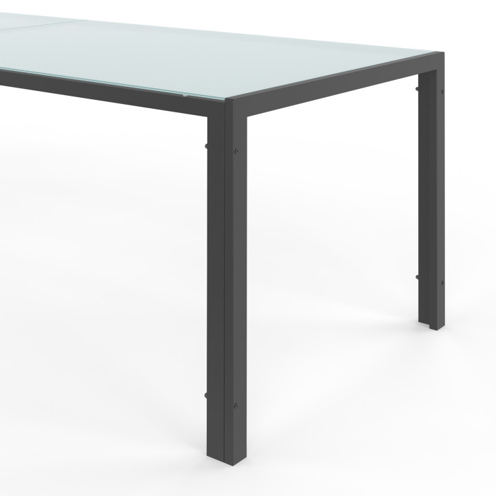Tuinmeubelset 6 zits tafel 150cm antracietgrijs - MADRID | ID Market