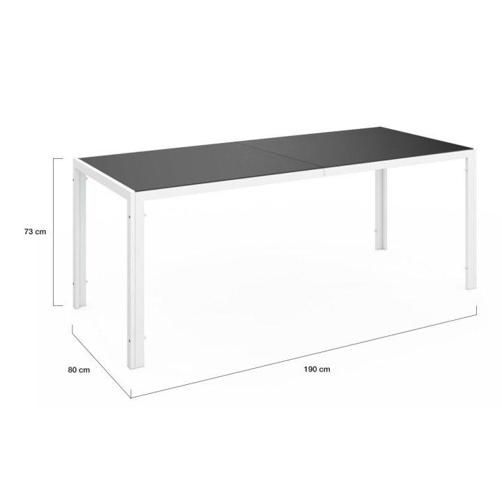 Conjunto de muebles de jardín de 8 plazas blanco y gris - MADRID | ID Market