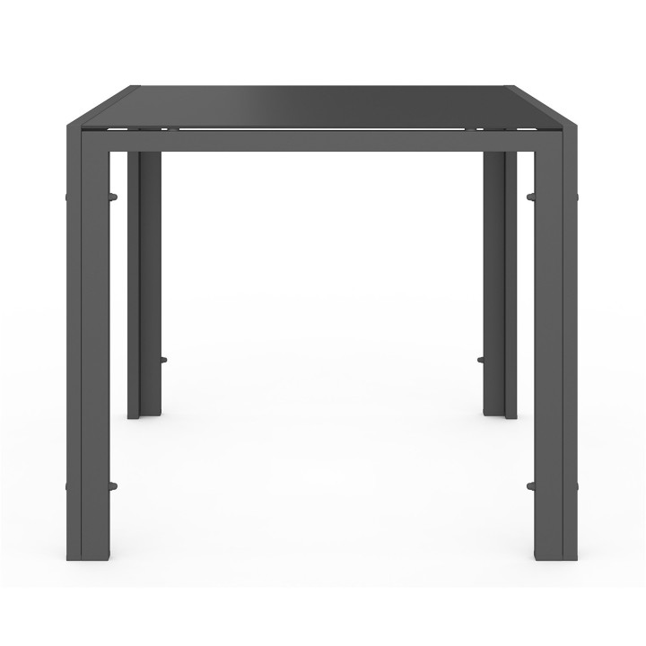 Salon de jardin MADRID table 70 x 70 cm et 4 chaises empilables gris anthracite