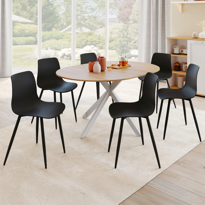 Zwarte stoelen van polypropyleen met metalen poten - KIARA | ID Market