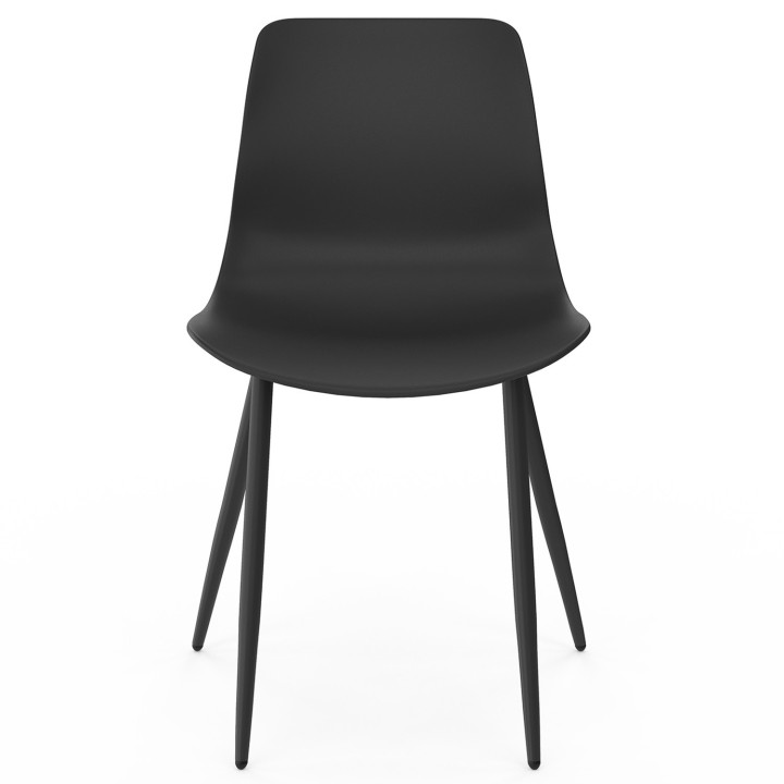 Zwarte stoelen van polypropyleen met metalen poten - KIARA | ID Market