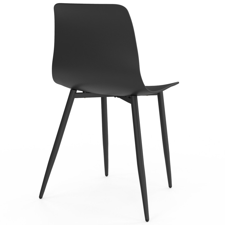 Zwarte stoelen van polypropyleen met metalen poten - KIARA | ID Market