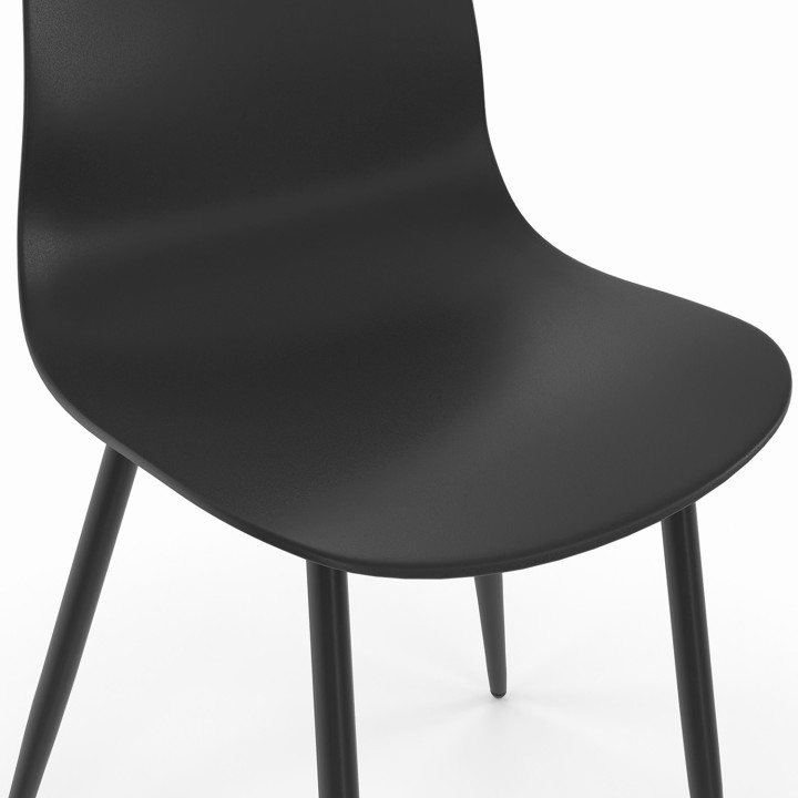 Zwarte stoelen van polypropyleen met metalen poten - KIARA | ID Market