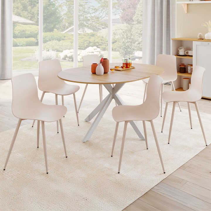 Beige stoelen van polypropyleen met metalen poten - KIARA | ID Market