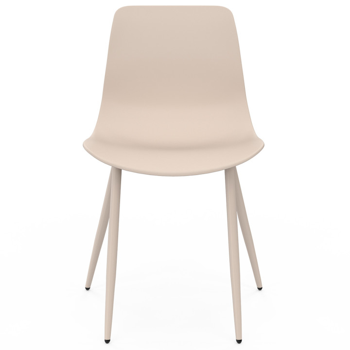 Beige stoelen van polypropyleen met metalen poten - KIARA | ID Market