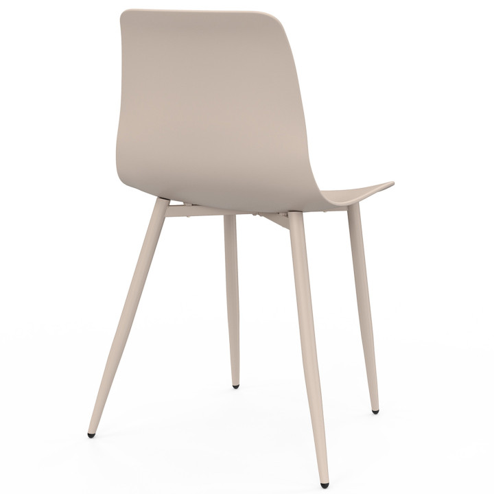 Beige stoelen van polypropyleen met metalen poten - KIARA | ID Market
