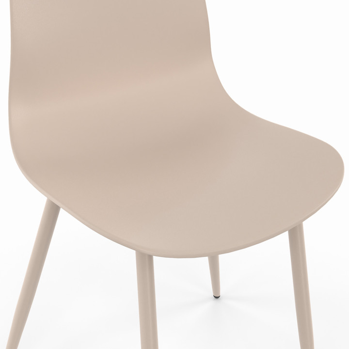 Beige stoelen van polypropyleen met metalen poten - KIARA | ID Market