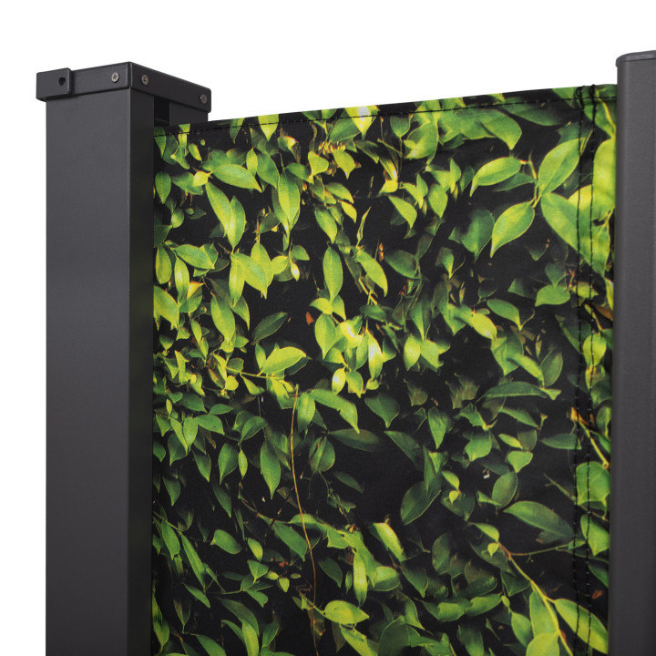 Versenkbarer Außenparavent 180x400cm Laubdruck Seitenrollo | ID Market