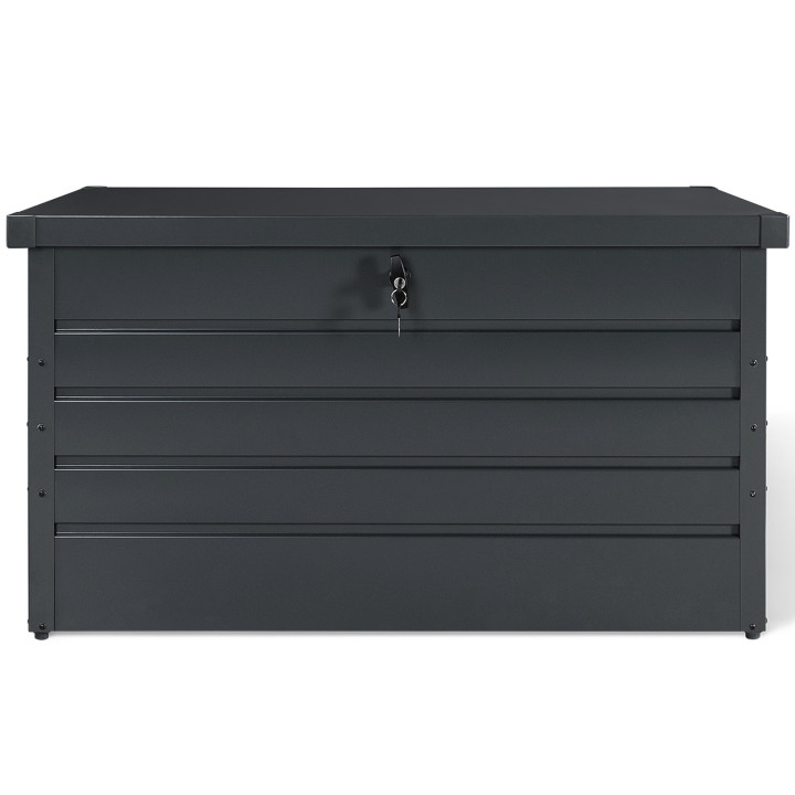 Coffre de rangement métal verrouillable gris anthracite pour jardin 810L 147x86x82 cm