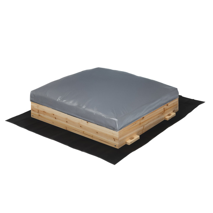 Arenero de madera con 2 bancos y lona protectora - FUNNY | ID Market