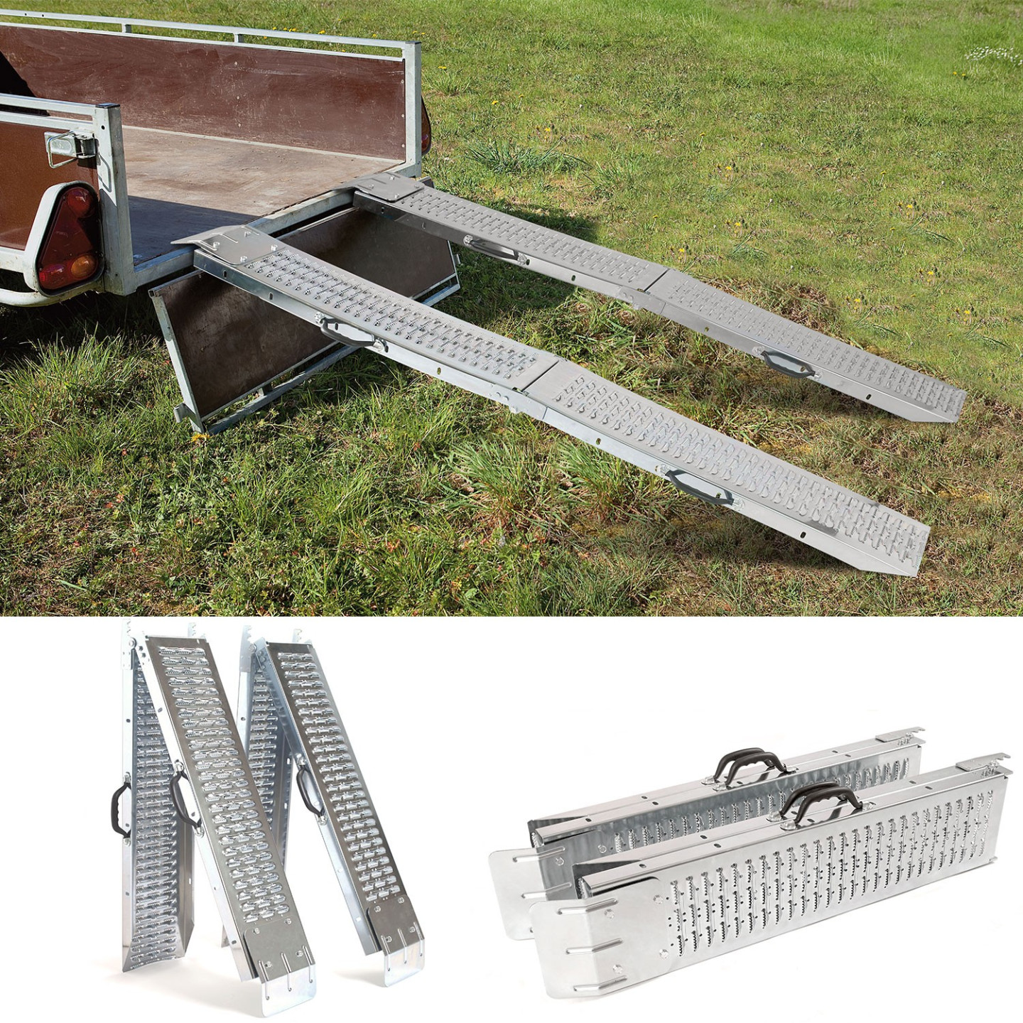 Hebitod Set van 2 opvouwbare oprijplaten voor auto, 400 kg, max. voor