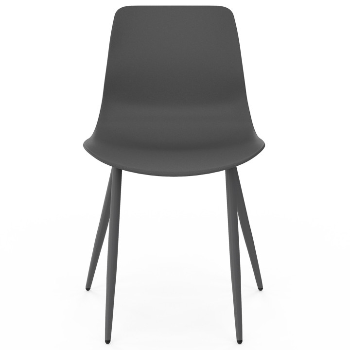 Polypropyleen stoelen mix kleur donkergrijs x2, terracotta x2, beige x2 metalen poten - KIARA | ID Market