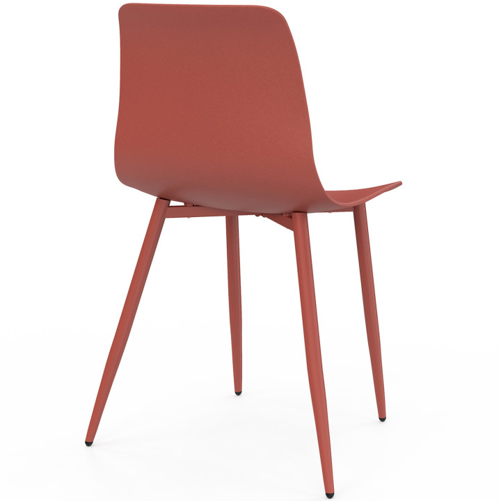 Polypropyleen stoelen mix kleur donkergrijs x2, terracotta x2, beige x2 metalen poten - KIARA | ID Market