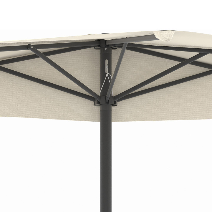 Demi parasol de balcon CORTE écru 2,7x1,35 m avec housse Demi parasol de balcon CORTE écru 2,7x1,35 m avec housse
