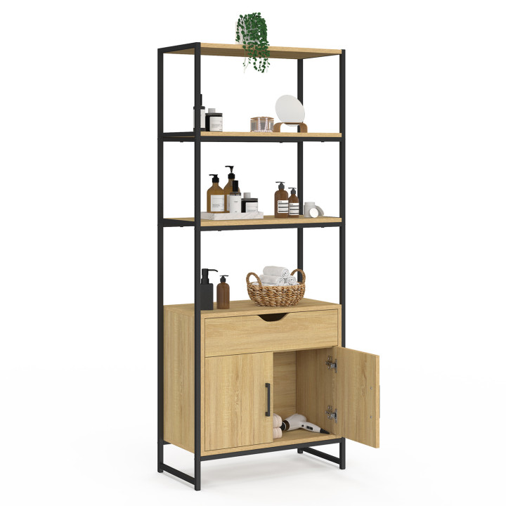 Mueble de baño de diseño industrial 3 niveles 1 cajón 1 armario - DETROIT | ID Market