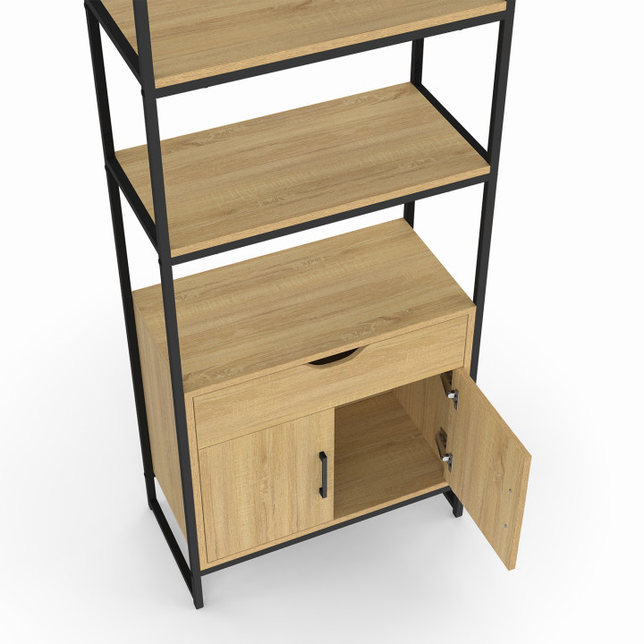 Mueble de baño de diseño industrial 3 niveles 1 cajón 1 armario - DETROIT | ID Market