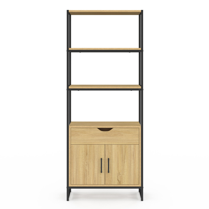 Mueble de baño de diseño industrial 3 niveles 1 cajón 1 armario - DETROIT | ID Market