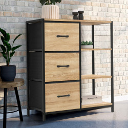 16096 - Piccola credenza industriale con 3 cassetti e ripiani Credenza industriale con 3 cassetti e ripiani - UTAH | ID Market